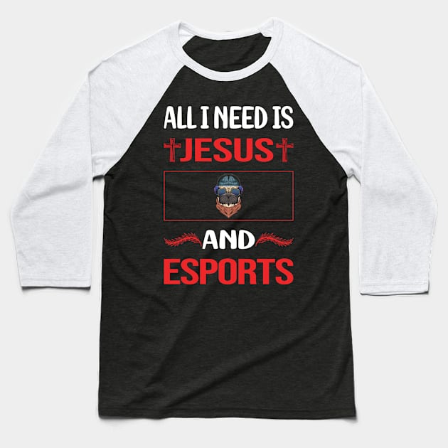 Funny Jesus Esports Baseball T-Shirt by Happy Life